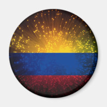 Fuego artificial de la bandera de Colombia Imán De Frigorifico