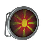 Fuego artificial de la bandera de Macedonia Hebilla Cinturon