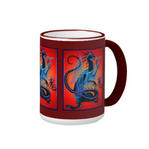 Fuego azul y tazas chinas del símbolo