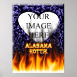 Fuego de Alabama Hottie y mármol del azul de las l Posters