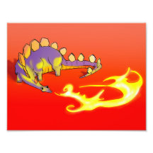 Fuego de respiración del Stegosaurus de los niños  Fotografia