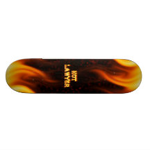 Fuego del abogado y mármol calientes del rojo de l patines 