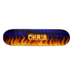 Fuego del monopatín de Chris y diseño de las llama