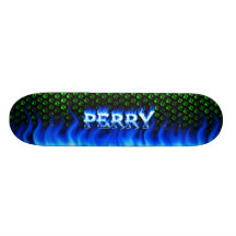Fuego del monopatín de Perry y diseño azules de la