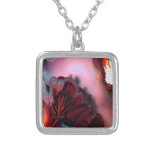 Fuego dentro del arte del cristal de la ágata colgante personalizado