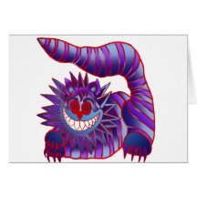 Fuego enojado del gato de Cheshire Felicitaciones
