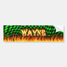 Fuego real de Wayne y diseño de la pegatina para e Etiqueta De Parachoque