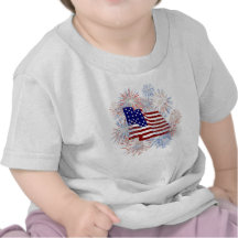 Fuegos artificiales de la bandera americana del KR Camiseta