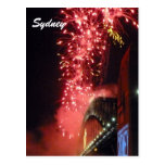 fuegos artificiales de Sydney rojos Postales