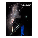 fuegos artificiales del puente de Sydney Postales