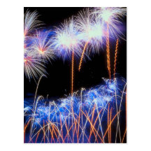 Fuegos artificiales el 4 de julio postales