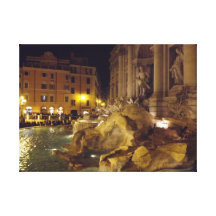 Fuente del Trevi en Roma en la noche Impresión De Lienzo