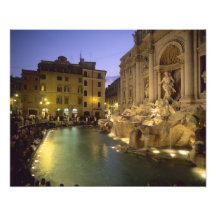 Fuente en la noche, Roma, Lazio, Italia del Trevi Arte Fotografico