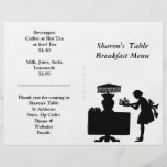 Fuentes del restaurante, personalizable del menú d tarjeta publicitaria