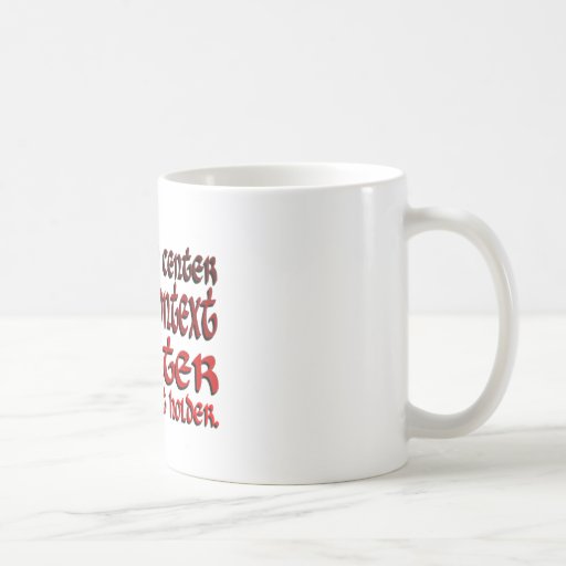 Fuera de teatro del contexto taza
