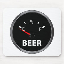 Fuera del indicador de la gasolina de la cerveza alfombrillas de raton