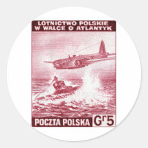 Fuerza aérea polaca de WWII Pegatinas Redondas