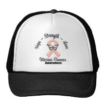 Fuerza uterina del amor de la esperanza del cáncer gorras