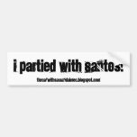 ¡Fui de fiesta con Santos! Pegatina De Parachoque