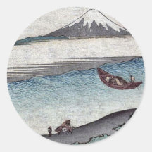 Fukeiga por Katsushika, Hokusai Ukiyoe Etiqueta Redonda