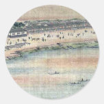 Fukeiga Ukiyoe Pegatinas Redondas