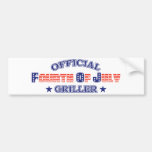 Funcionario 4to del Griller de julio Pegatina De Parachoque