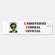 Funcionario federal no identificado etiqueta de parachoque