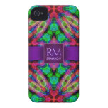 Funda-Mate™ psicodélico del monograma iPhone4 del  Case-Mate iPhone 4 Fundas