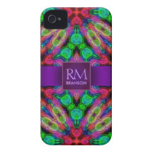 Funda-Mate™ psicodélico del monograma iPhone4 del  Case-Mate iPhone 4 Fundas