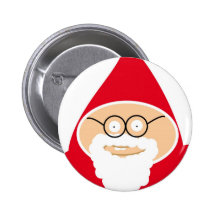 Funny Cute Santa Claus Anstecknadelbutton