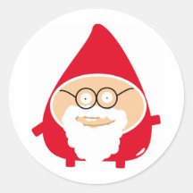 Funny Cute Santa Claus Runder Sticker