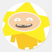 FUNNY XMAS STAR RUNDE STICKER