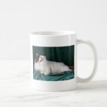 Furgoneta persa del persa, blanca y azul taza de café