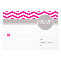 Fuschia elegante de Chevron RSVP el | Anuncios Personalizados