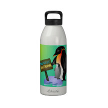 Fusión de la hipoteca del pingüino botella de agua reutilizable