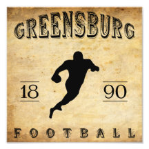 Fútbol 1890 de Greensburg Pennsylvania Arte Fotográfico