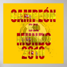 Futbol 2010 de Campeón Del Mundo España Posters