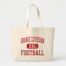 Fútbol anaranjado de los lanceros del Lutheran Bolsa De Mano
