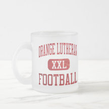 Fútbol anaranjado de los lanceros del Lutheran Tazas De Café