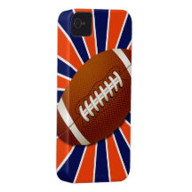 Fútbol azul y blanco anaranjado retro iPhone 4 coberturas