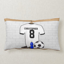 Fútbol blanco y negro personalizado Jerse del fútb Almohadas