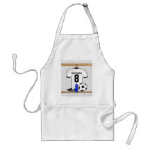 Fútbol blanco y negro personalizado Jerse del fútb Delantales
