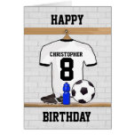 Fútbol blanco y negro personalizado Jerse del fútb Tarjeta