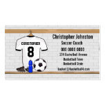 Fútbol blanco y negro personalizado Jerse del fútb Tarjetas De Negocios