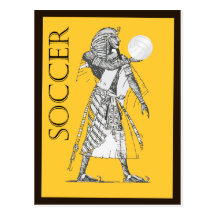 Fútbol con un egipcio tarjetas postales