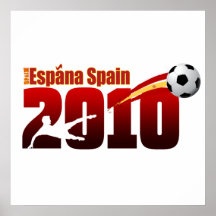 Fútbol de España 2010 regalos marrón del logotipo Posters