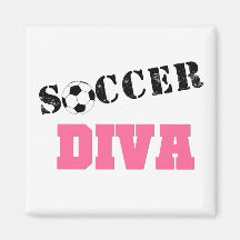 Fútbol de la diva imán de frigorífico