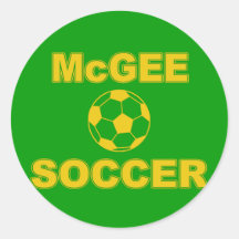 Fútbol de McGee Pegatina Redonda