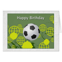 Fútbol del mundial del feliz cumpleaños tarjeta