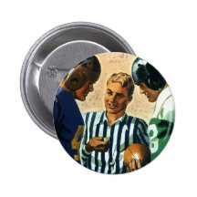 Fútbol del vintage, árbitro y lanzamiento de la mo pins